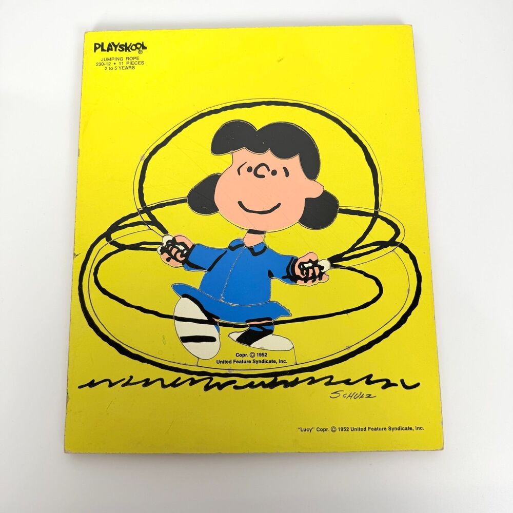 Playskool Charlie Brown Lucy Jump Roap Vintage Puzzle 1952